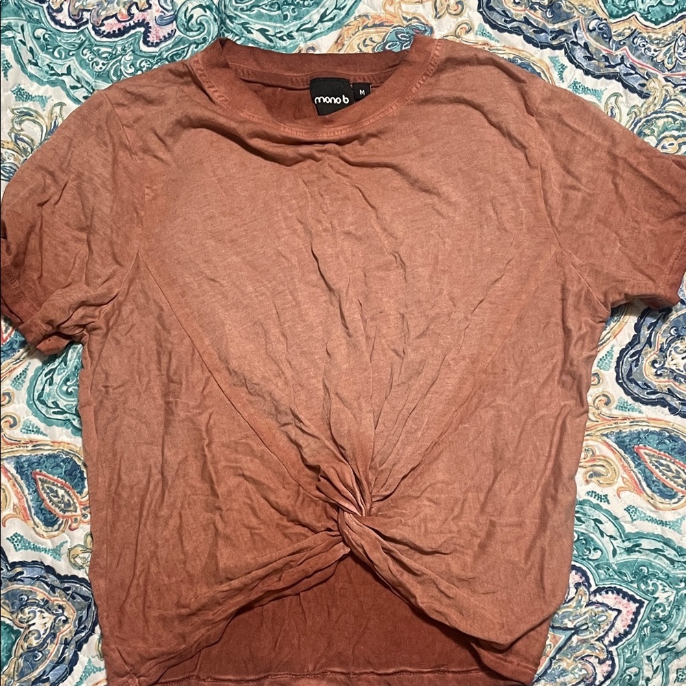 Mono B Women's Short Sleeve Rust Twist Tee
